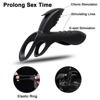 Vibračný Penis Krúžok G mieste Stimulácia Klitorisu Dvojitý Penis Krúžok Erekcie Sexuálne Hračky pre Páry Pošvy Masér Orgazmus Dospelých
