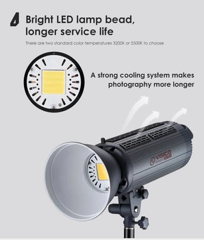 VISICO 200T 200W LED Štúdiové Svetlo, blesk Blesk Bezdrôtového Diaľkového ovládača Bowens na Fotoaparát Photo Studio Vonkajšie Fotografie