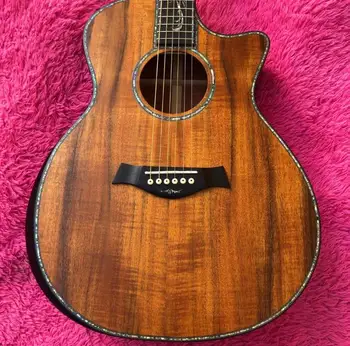 Vlastné logo Všetky koa dreva Matný povrch PS14 akustická gitara,Eben hmatníkom,Abalone inlay koa Gitara,Rezu Ramena zvyšok tela