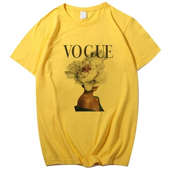Vogue List Tlač Kawaii Harajuku T-shirt Pre Ženy Ullzang Roztomilý Tričko Estetické Grafické Tričko 90. rokov Módne Letné Topy