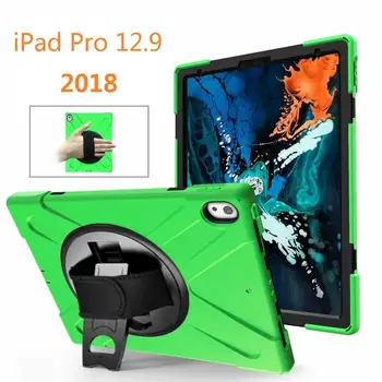 Vysoké Clo Tablet Coque pre Apple iPad Pro 12.9 2018 Prípade Shockproof Kremíka pre iPad Pro 12.9 2018 Deti Stojan Remienok na Ruku Prípade
