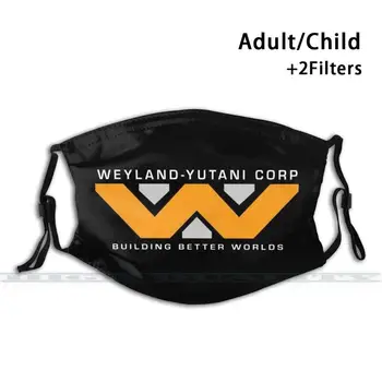 Weyland - Yutani Corporation Módy Tlače Opakovane Zábavné Pm2.5 Filtra Úst Masku Na Tvár Logo Retro Film Film Vymyslené