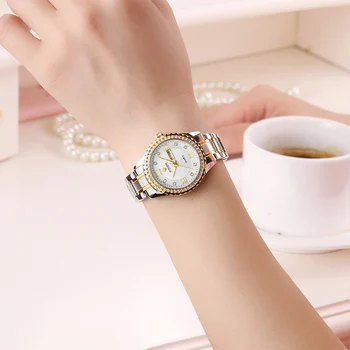 WWOOR luxusné Quartz pár hodinky z Nerezovej ocele Kapela nepremokavé Milenca Hodinky Šaty Ženy, Sledovať Módne pánske hodinky S Box