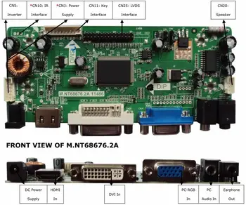Yqwsyxl riadiacej Dosky Monitora S reproduktora Súpravy pre LP156WH4-TLA1 HDMI+DVI+VGA LCD LED displej Regulátora Rada Ovládač