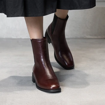 Zimné pravej Kože Chelsea boots Ženy Členkové Topánky Pohodlné kvalitné mäkké Topánky Značky Dizajnér Ručné 2020 topánky