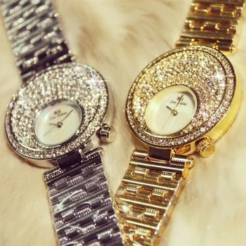 Značka Hodiniek Ženy Zlato Drahokamu Módny Dizajn Náramkové hodinky Dámske Módne Hodinky Ženy, Luxusné Bežné Quartz Hodinky reloj muje