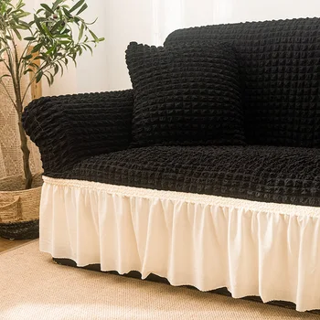 ÚSEK vysokej kvality Seersucker gauč kryt pre obývacia izba gauč sukne proti prachu a Jedinečné mäkké slipcover pre pohovka, gauč kryt