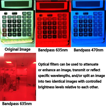 Štandardný Stroj Videnia Filtre Žltá Pásmového 590nm C-Ústa Priemyselné Objektív Filter
