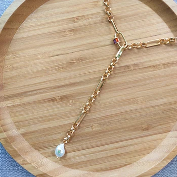 ženy módne dlhé punk reťazca náhrdelník 2020 jeseň nový pearl prívesok oblečenie príslušenstvo Sveter Reťazca Šperky Veľkoobchod